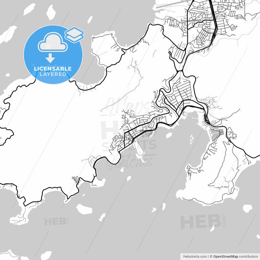 Layered PDF map of Angra dos Reis, Brazil