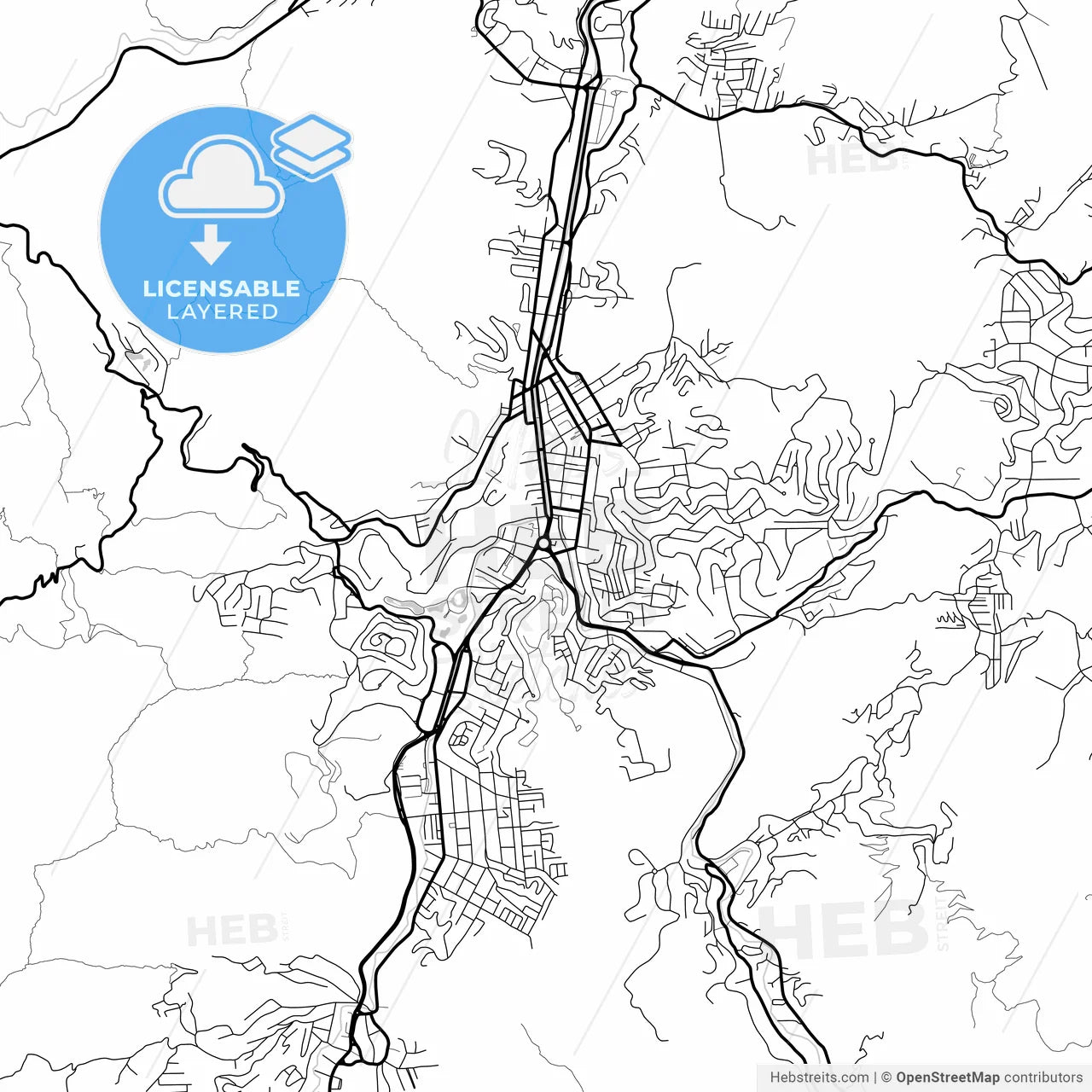 Layered PDF map of Nova Friburgo, Brazil