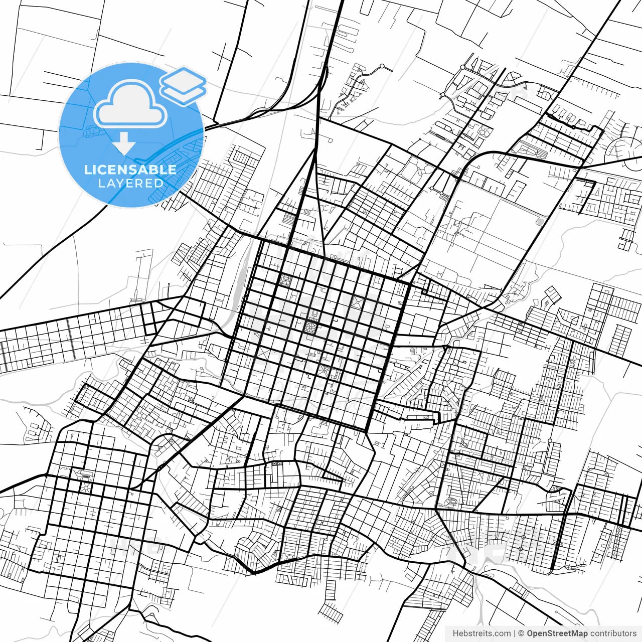 Layered Pdf Map Of Chillan, Chile – HEBSTREITS