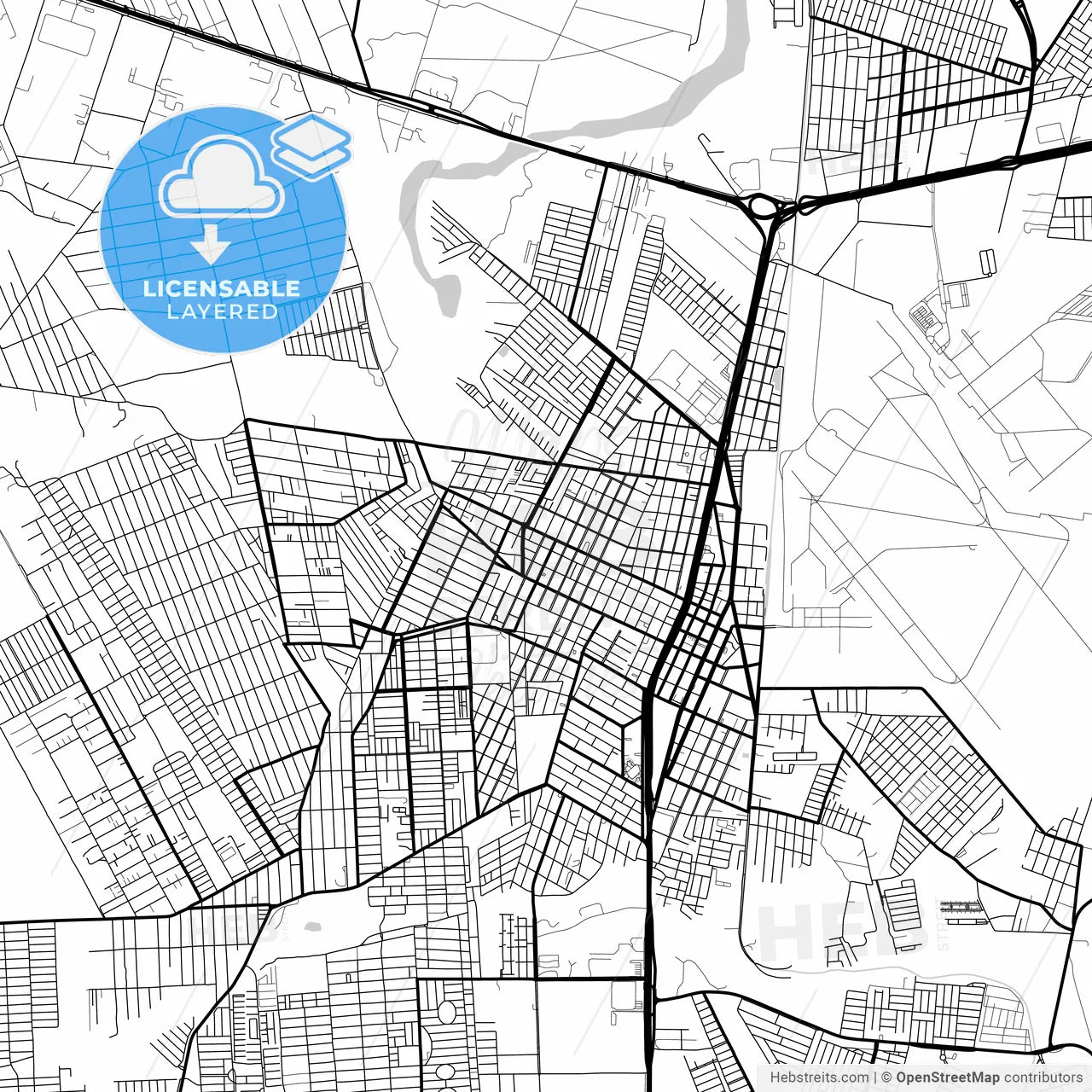 Layered PDF map of Parnamirim, Brazil