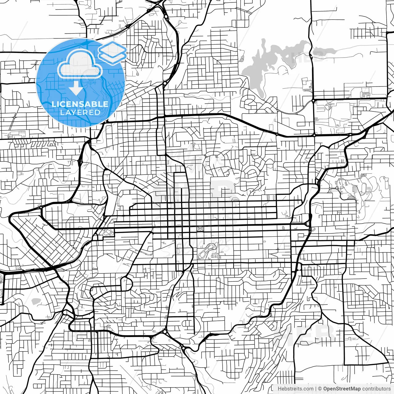 Layered PDF map of Caxias, Brazil
