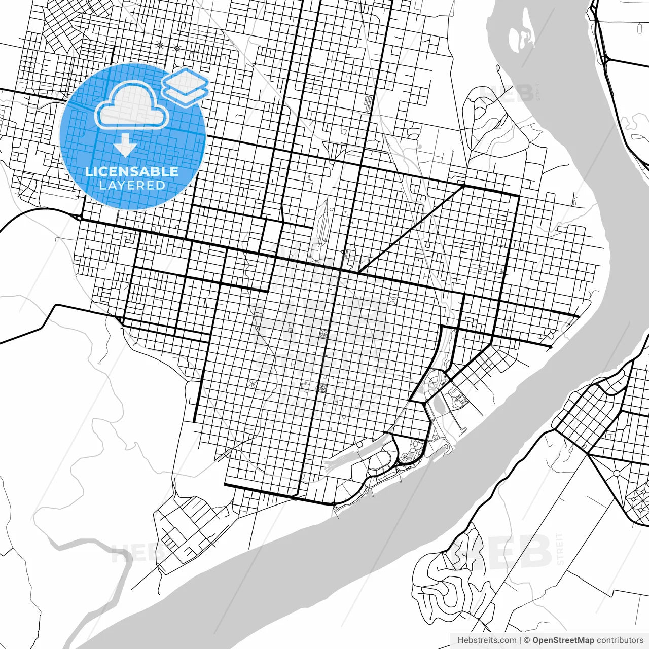 Layered PDF map of Concordia, Argentina