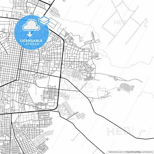 Layered PDF map of Acarigua, Venezuela