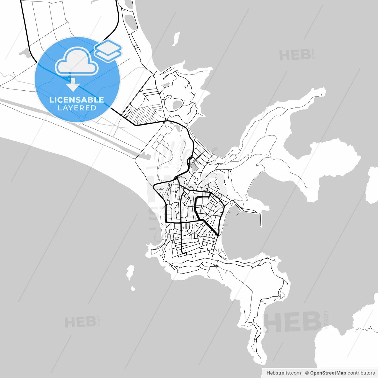 Layered PDF map of Cabo, Brazil