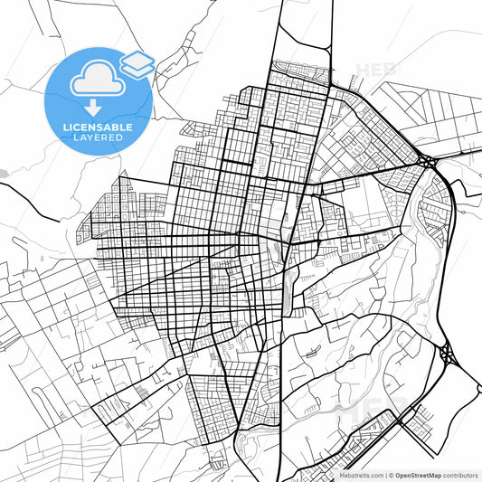 Layered PDF map of Calama, Chile
