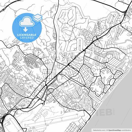 Layered PDF map of Lauro de Freitas, Brazil