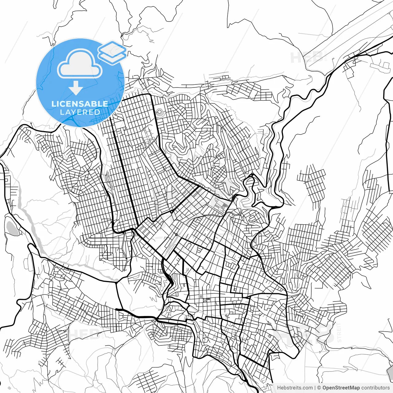 Layered PDF map of Potosi, Bolivia