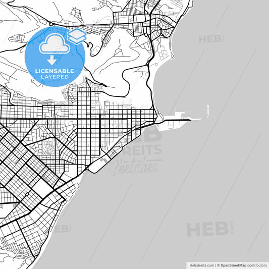 Layered PDF map of Comodoro Rivadavia, Argentina