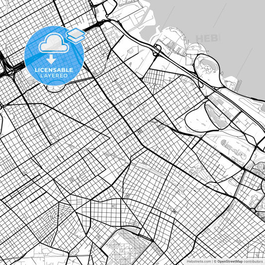 Layered PDF map of Belgrano, Argentina