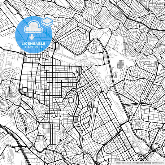 Layered PDF map of Sao Caetano do Sul, Brazil