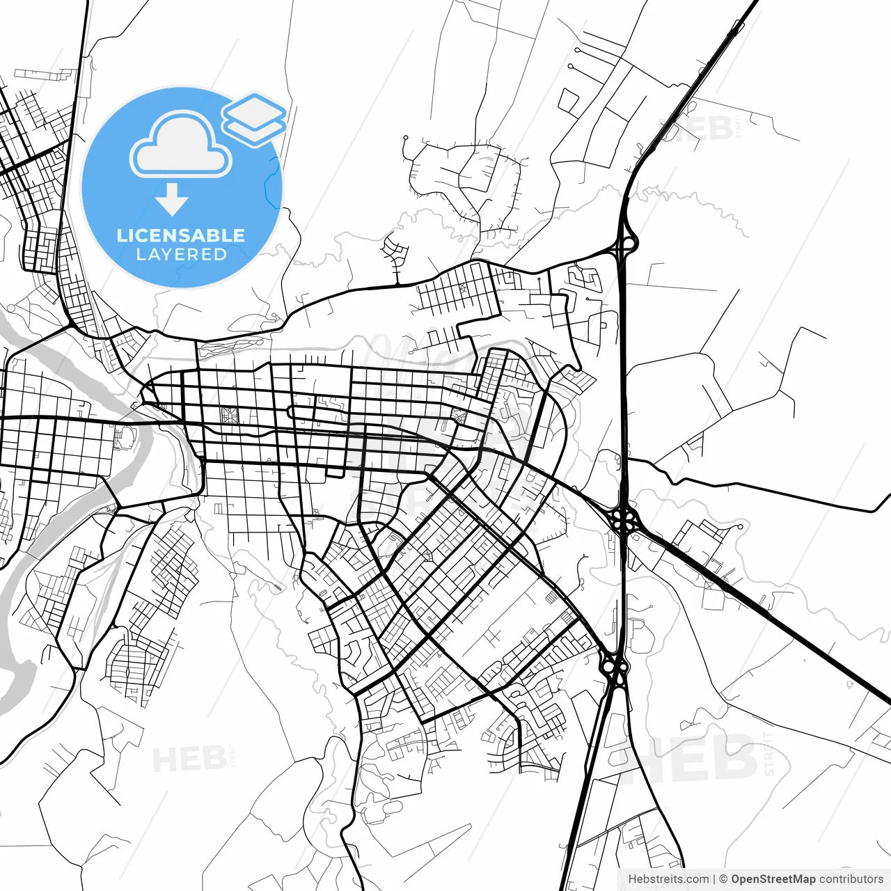 Layered PDF map of Osorno, Chile