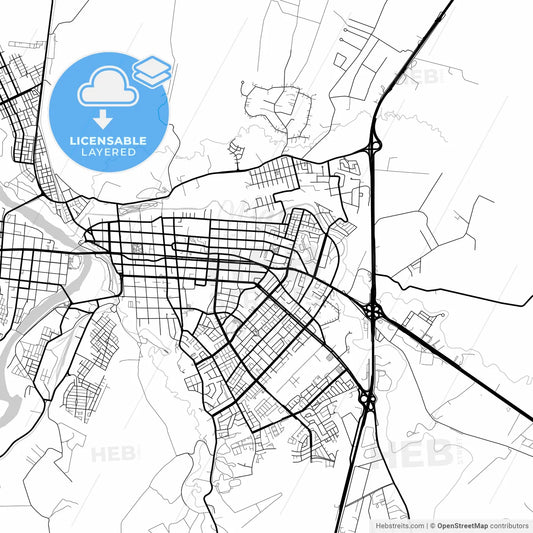Layered PDF map of Osorno, Chile