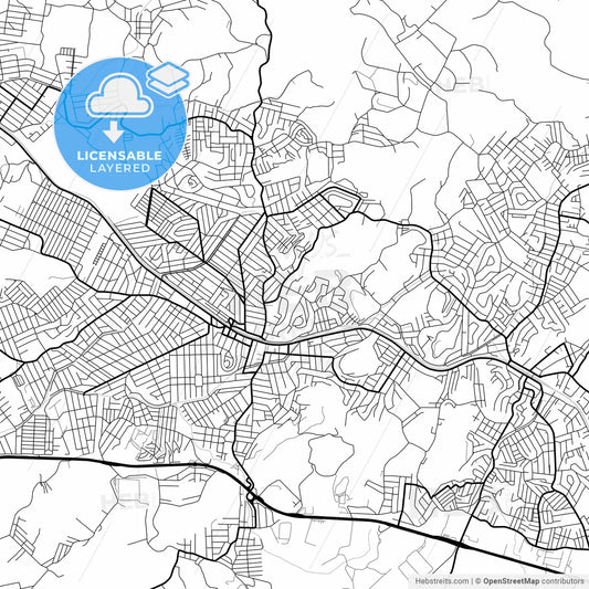 Layered PDF map of Queimados, Brazil