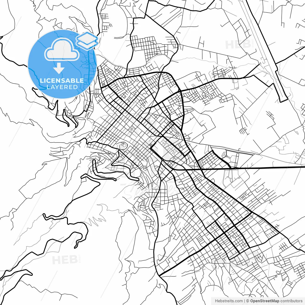Layered PDF map of Cajamarca, Peru