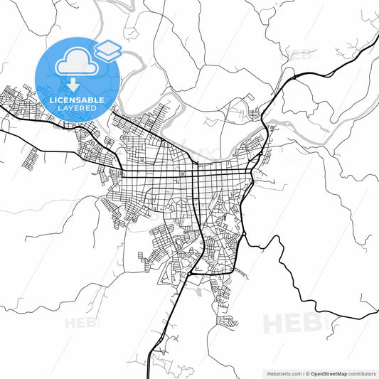 Layered PDF map of Cartago, Colombia