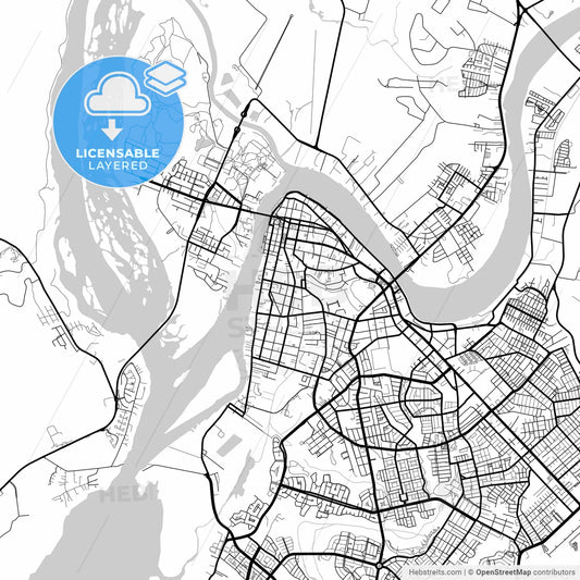 Layered PDF map of Valdivia, Chile