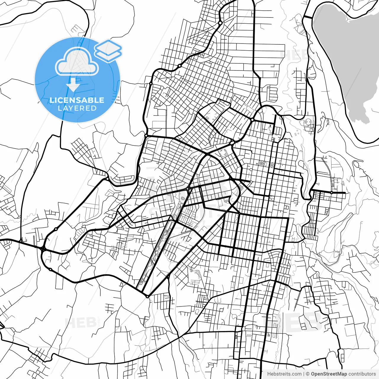 Layered PDF map of Ibarra, Ecuador