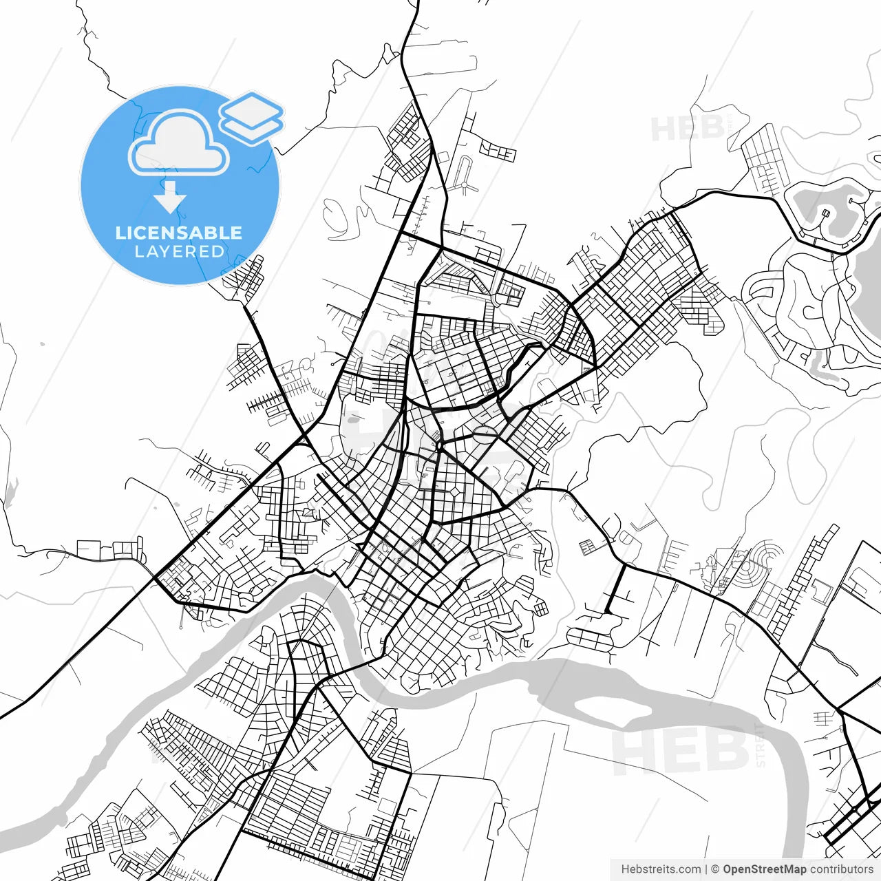 Layered PDF map of Girardot City, Colombia