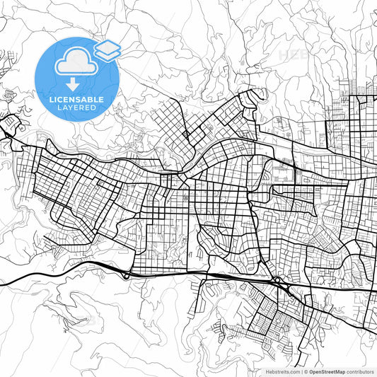 Layered PDF map of Quilpue, Chile