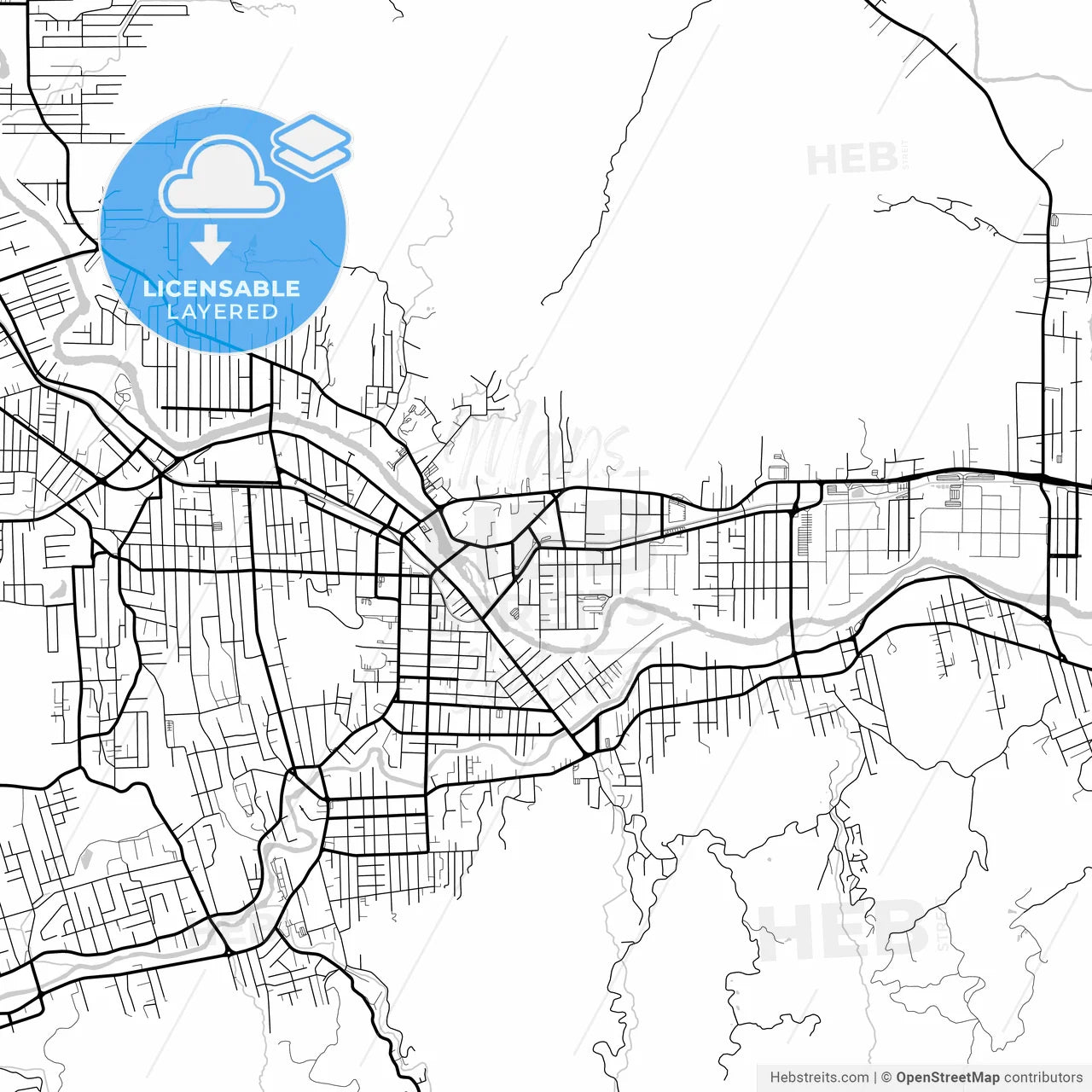 Layered PDF map of Jaragua do Sul, Brazil