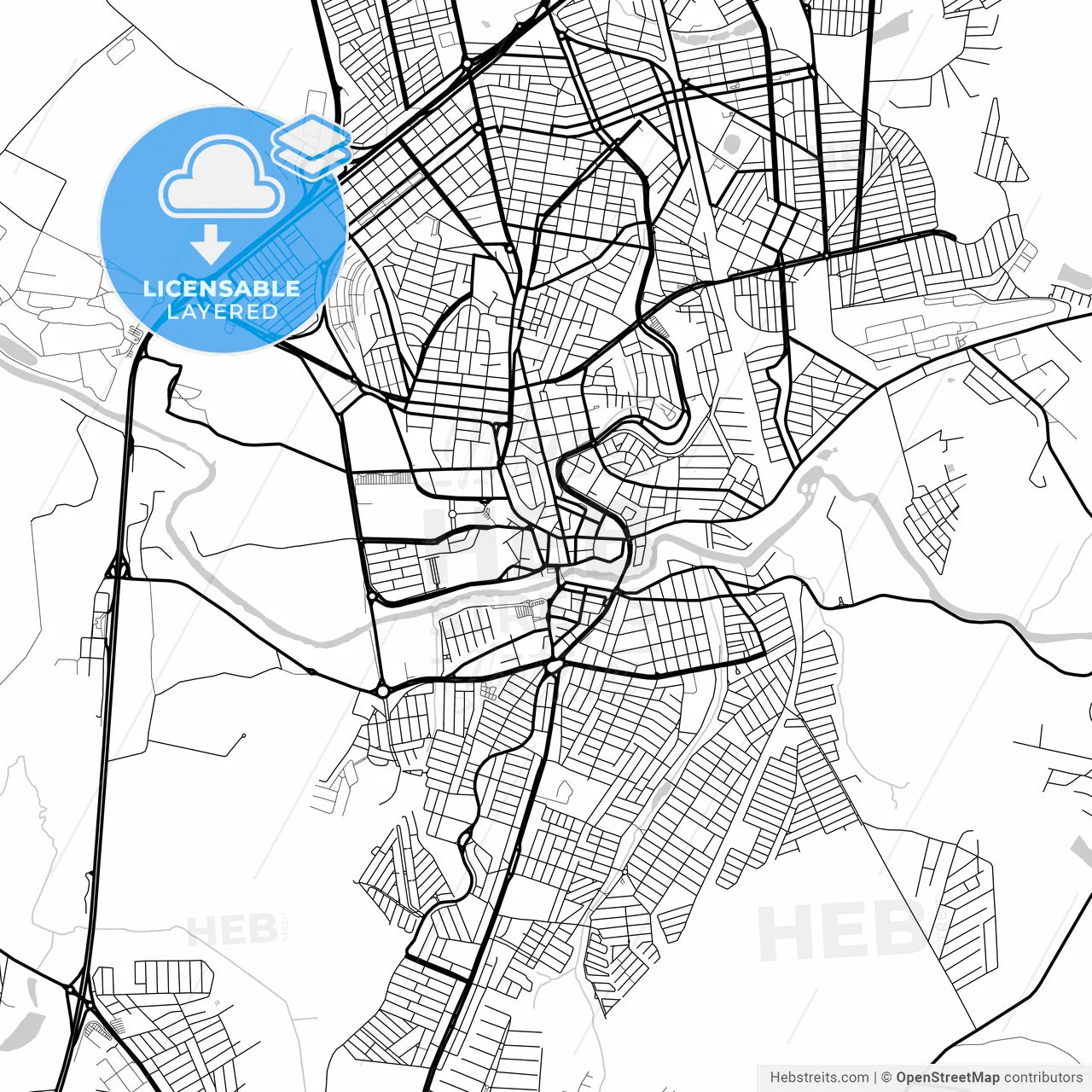 Layered PDF map of Mogi Guacu, Brazil