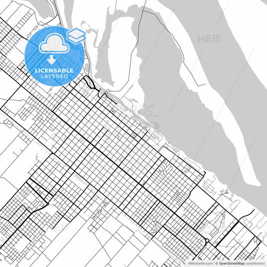 Layered PDF map of San Nicolas de los Arroyos, Argentina