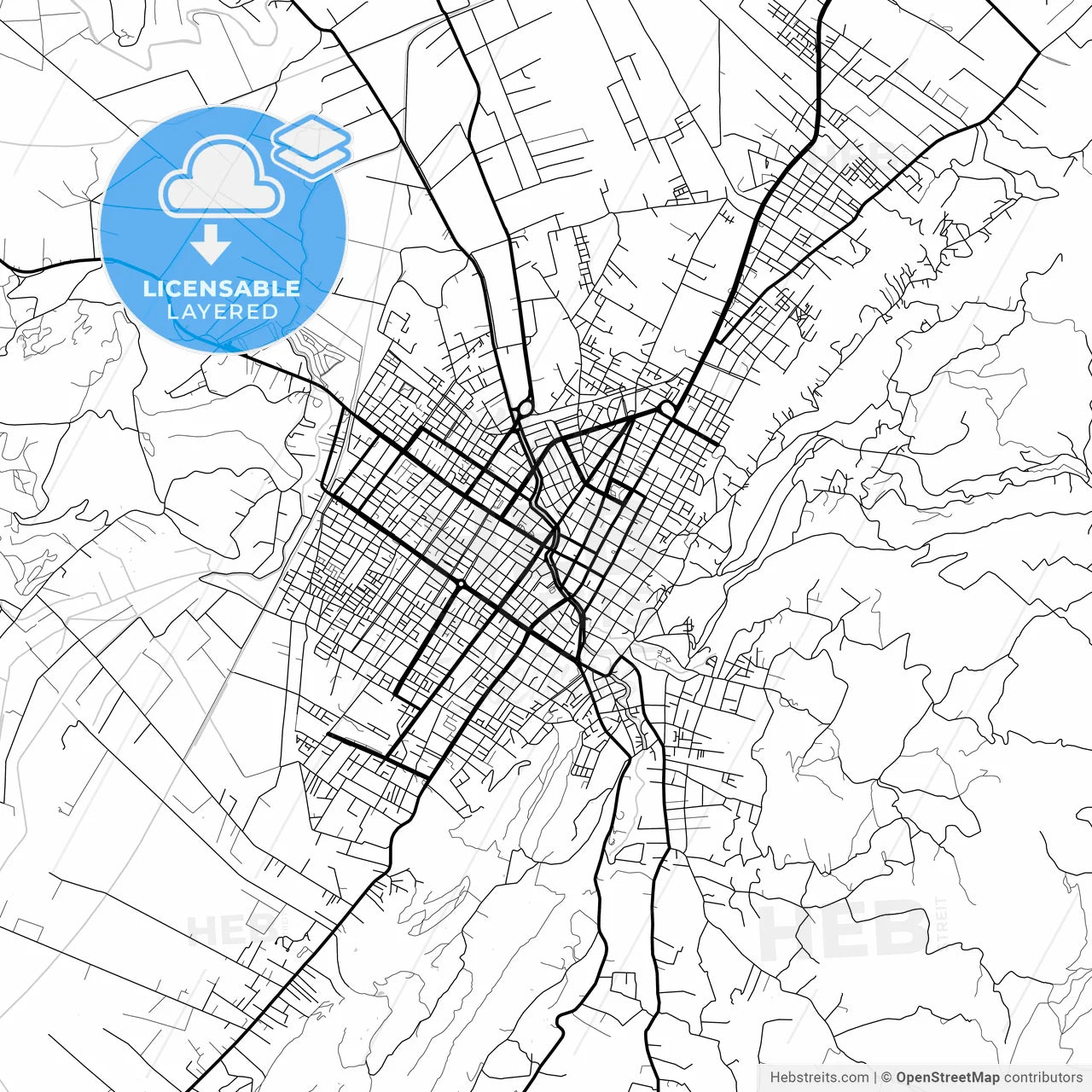 Layered PDF map of Sogamoso, Colombia