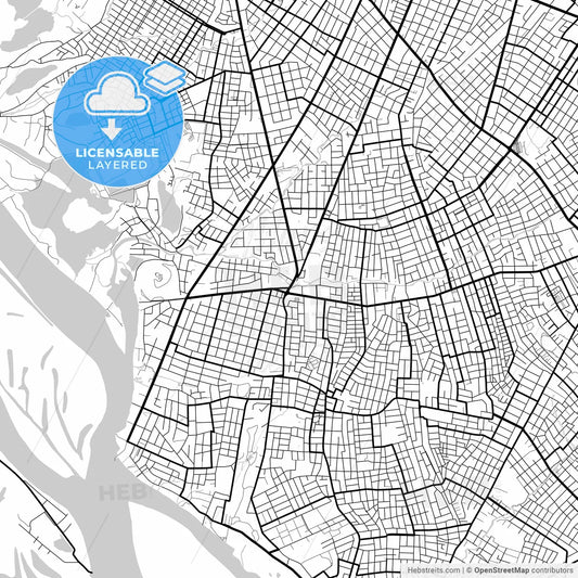 Layered PDF map of Lambare, Paraguay