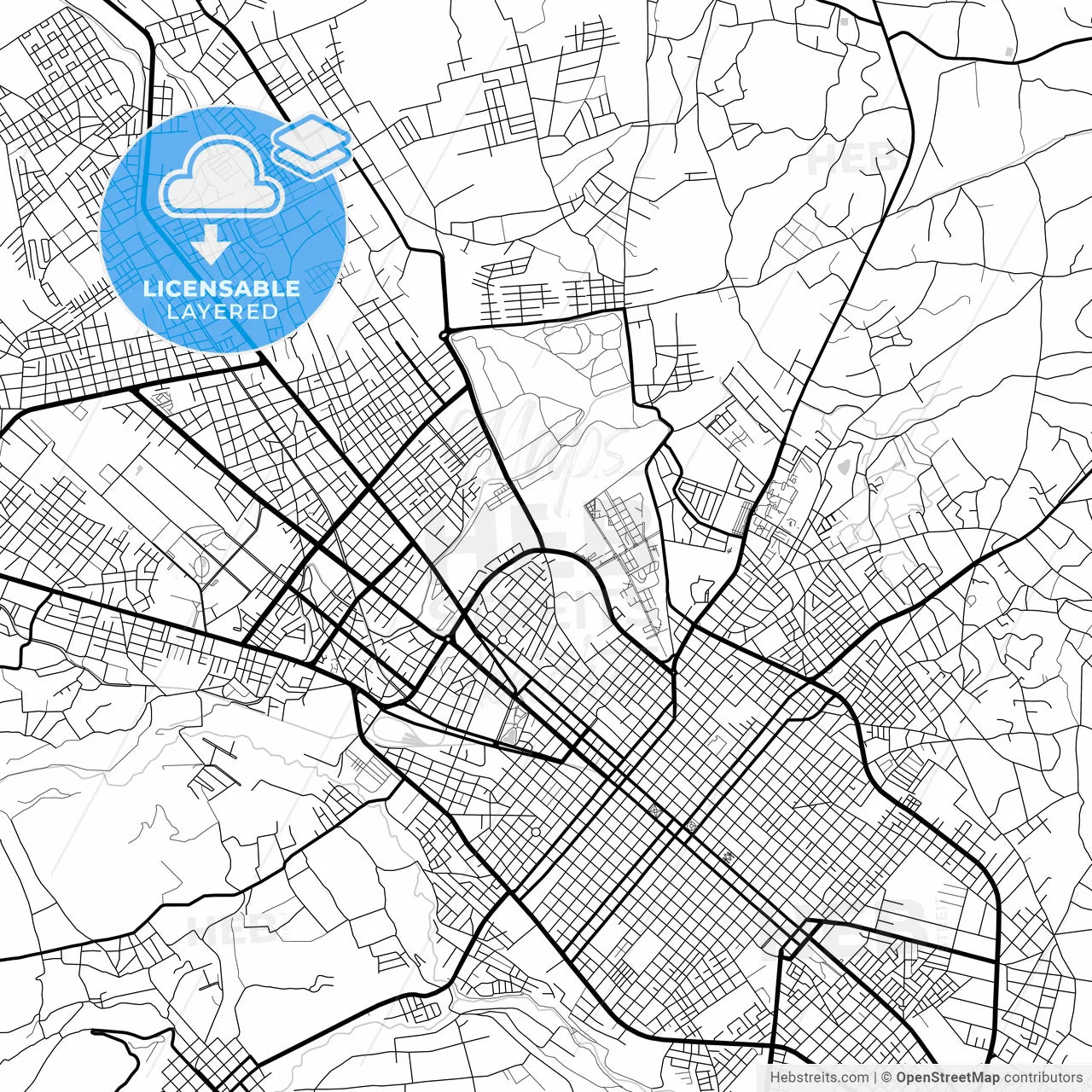 Layered PDF map of Riobamba, Ecuador