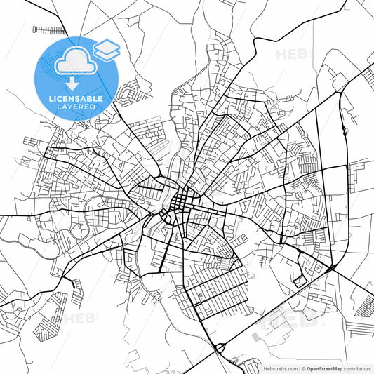 Layered PDF map of Alagoinhas, Brazil