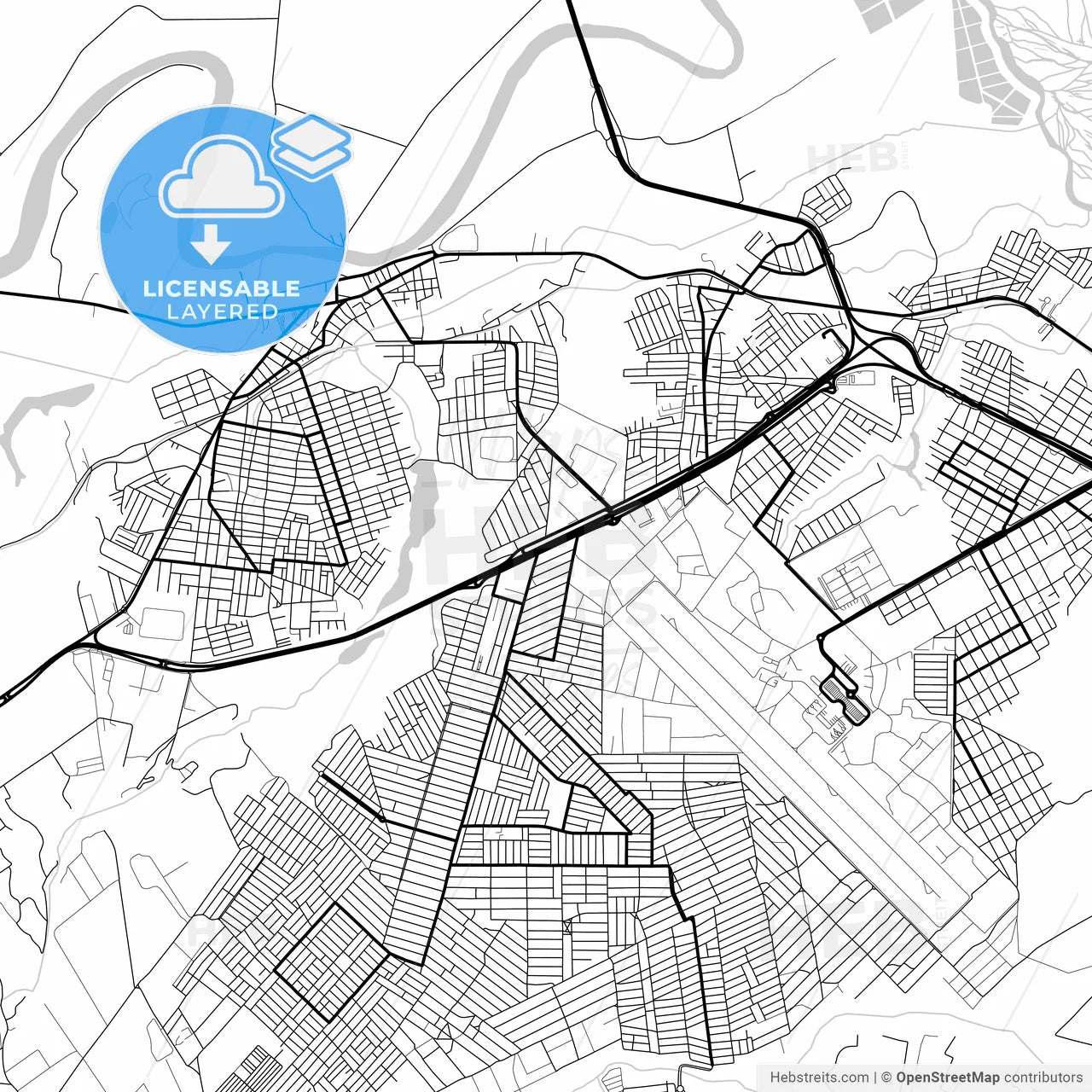 Layered PDF map of Santa Rita, Brazil