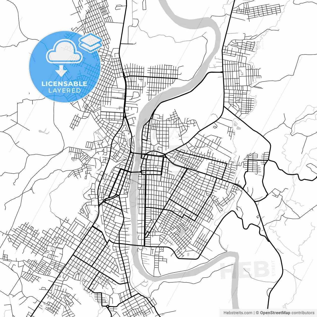 Layered PDF map of Quevedo, Ecuador
