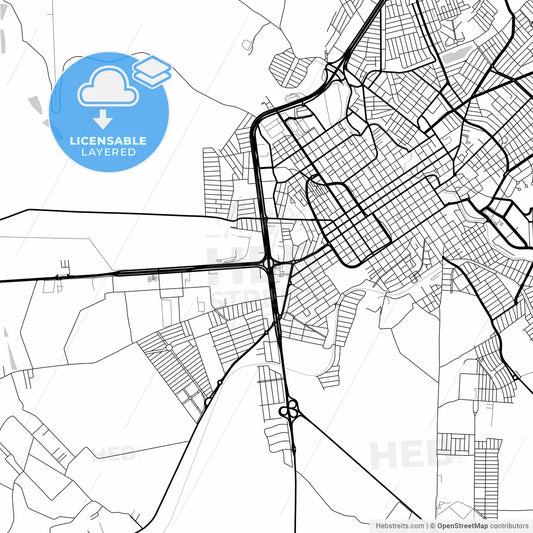 Layered PDF map of Jau, Brazil
