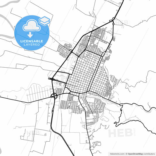 Layered PDF map of Guadalajara de Buga, Colombia