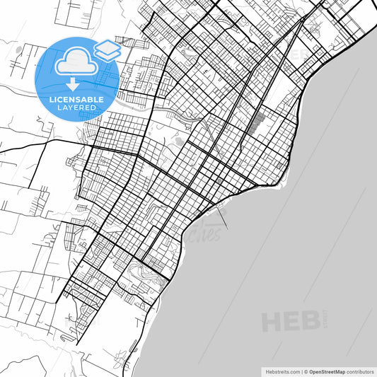 Layered PDF map of Punta Arenas, Chile