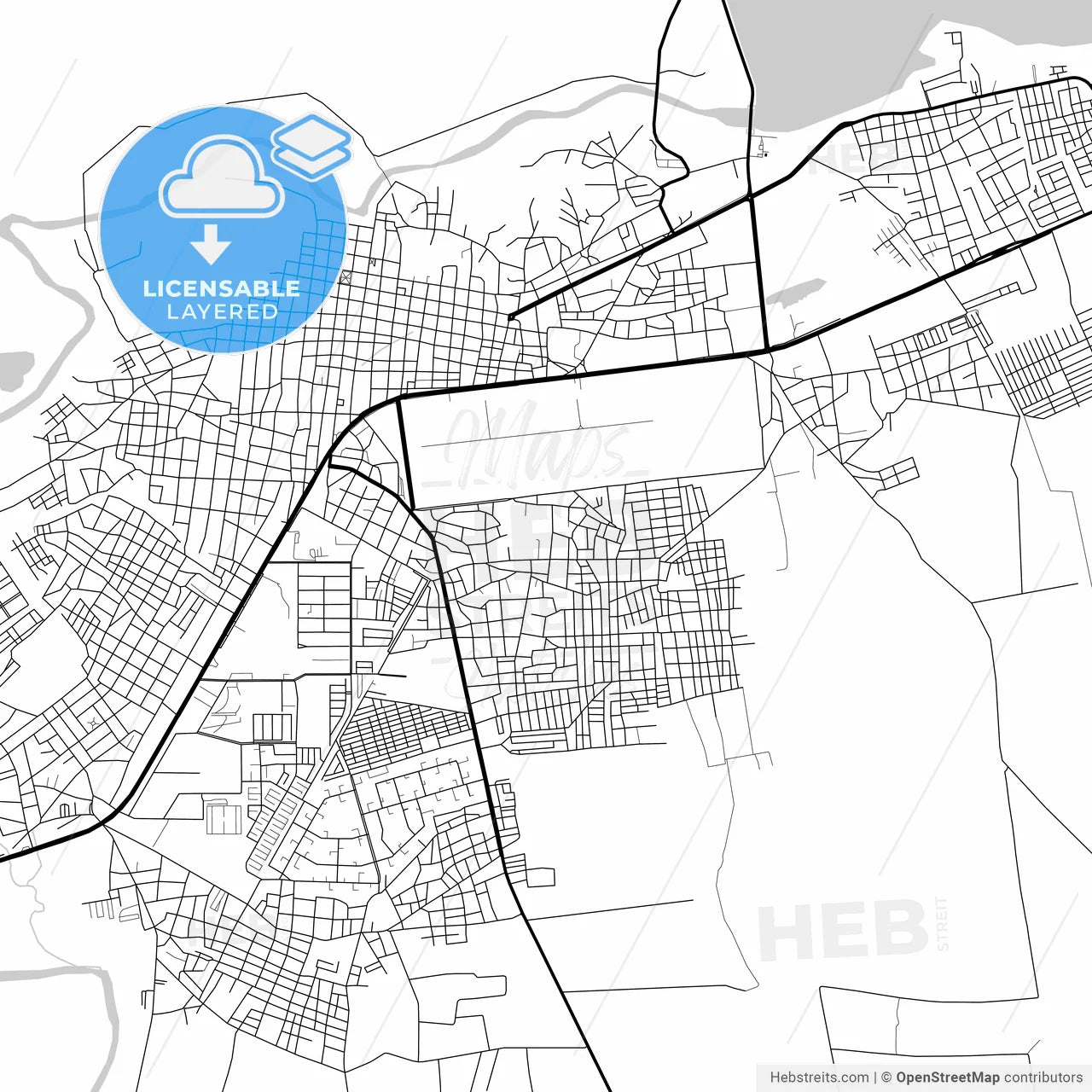 Layered PDF map of Calabozo, Venezuela