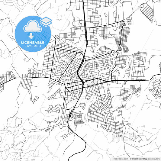 Layered PDF map of Eunapolis, Brazil
