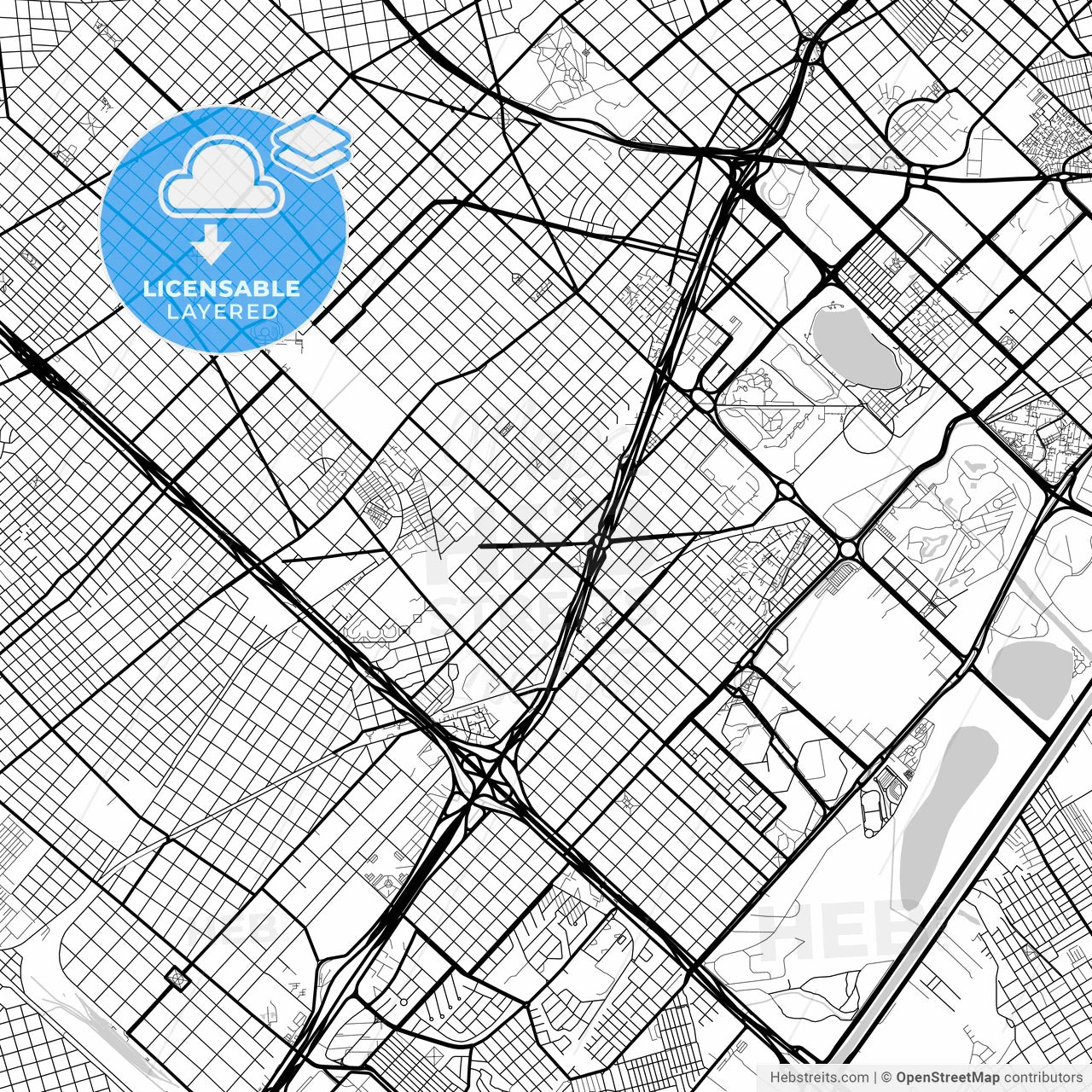Layered PDF map of Villa Lugano, Argentina