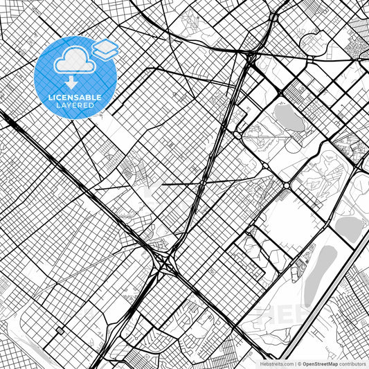Layered PDF map of Villa Lugano, Argentina