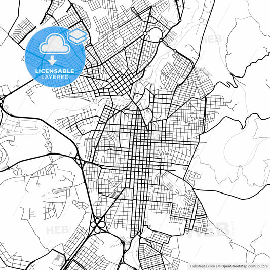 Layered PDF map of Botucatu, Brazil