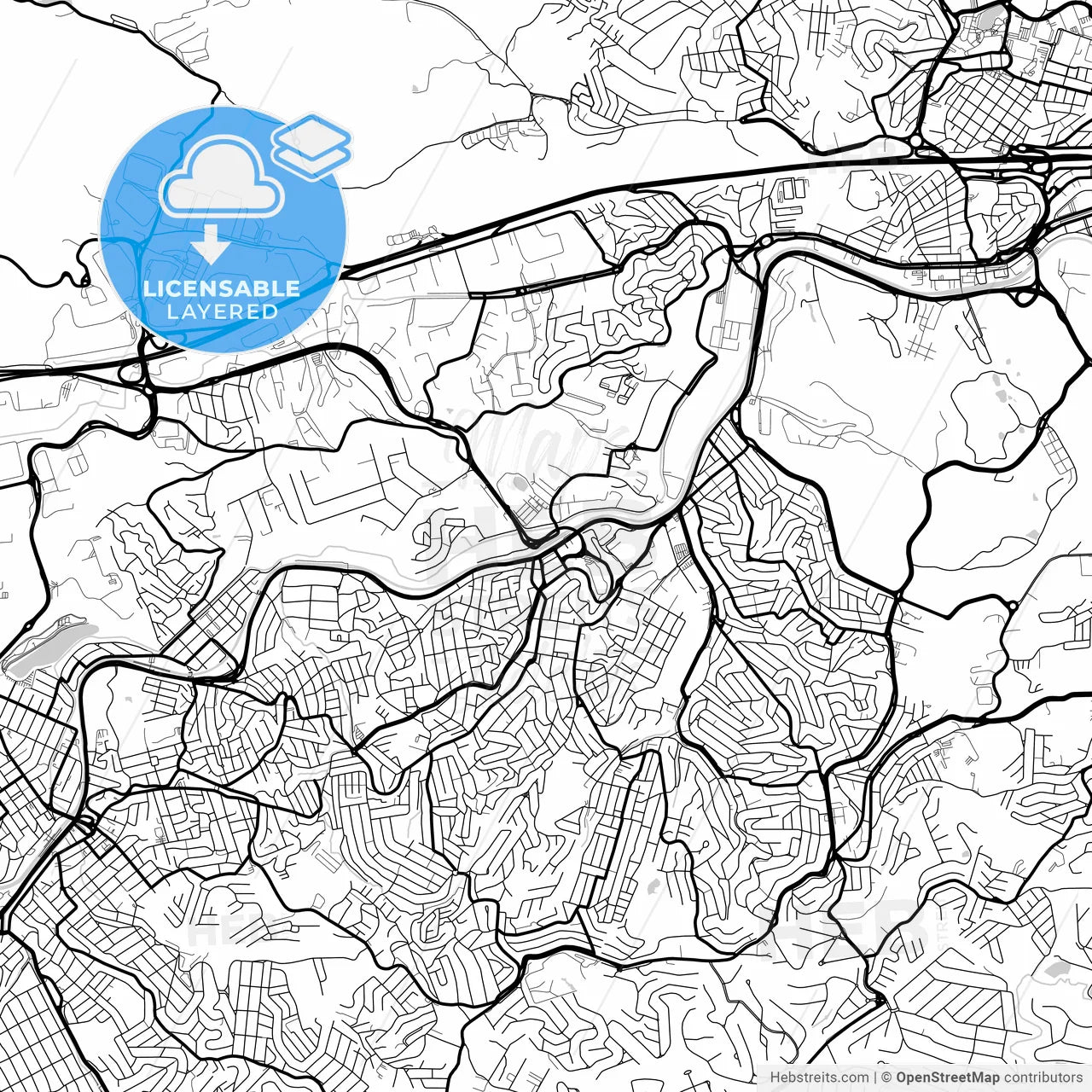 Layered PDF map of Jandira, Brazil