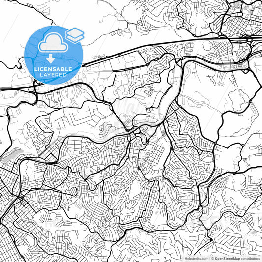 Layered PDF map of Jandira, Brazil