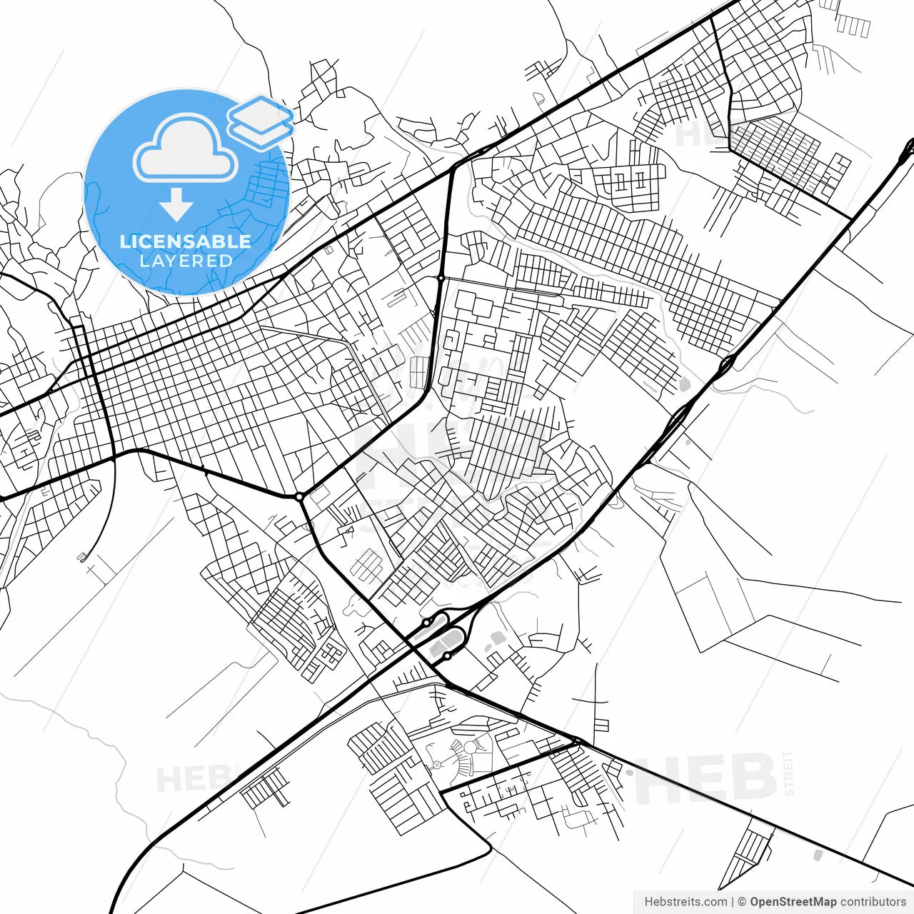 Layered PDF map of Guanare, Venezuela