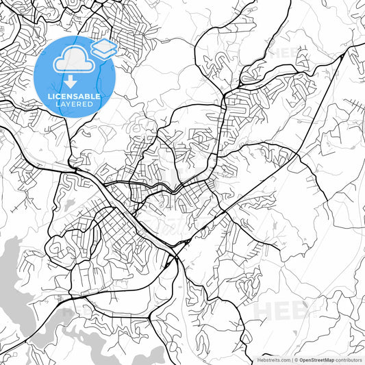 Layered PDF map of Ribeirao Pires, Brazil