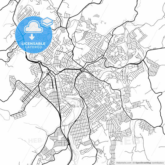 Layered PDF map of Conselheiro Lafaiete, Brazil