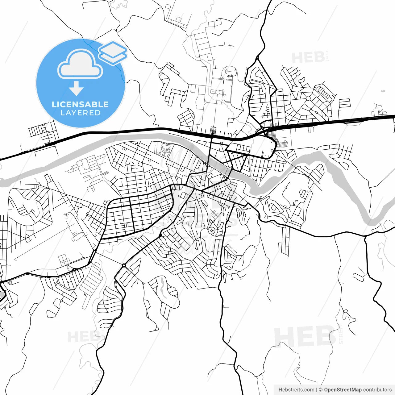 Layered PDF map of Resende, Brazil