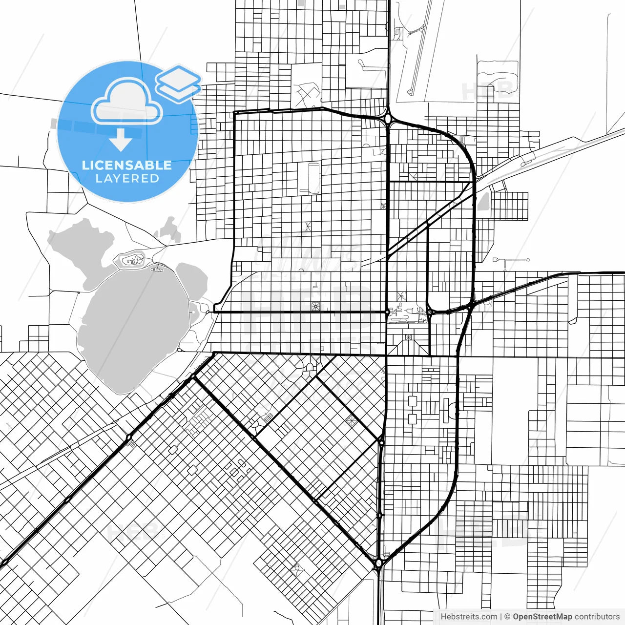 Layered PDF map of Santa Rosa, Argentina