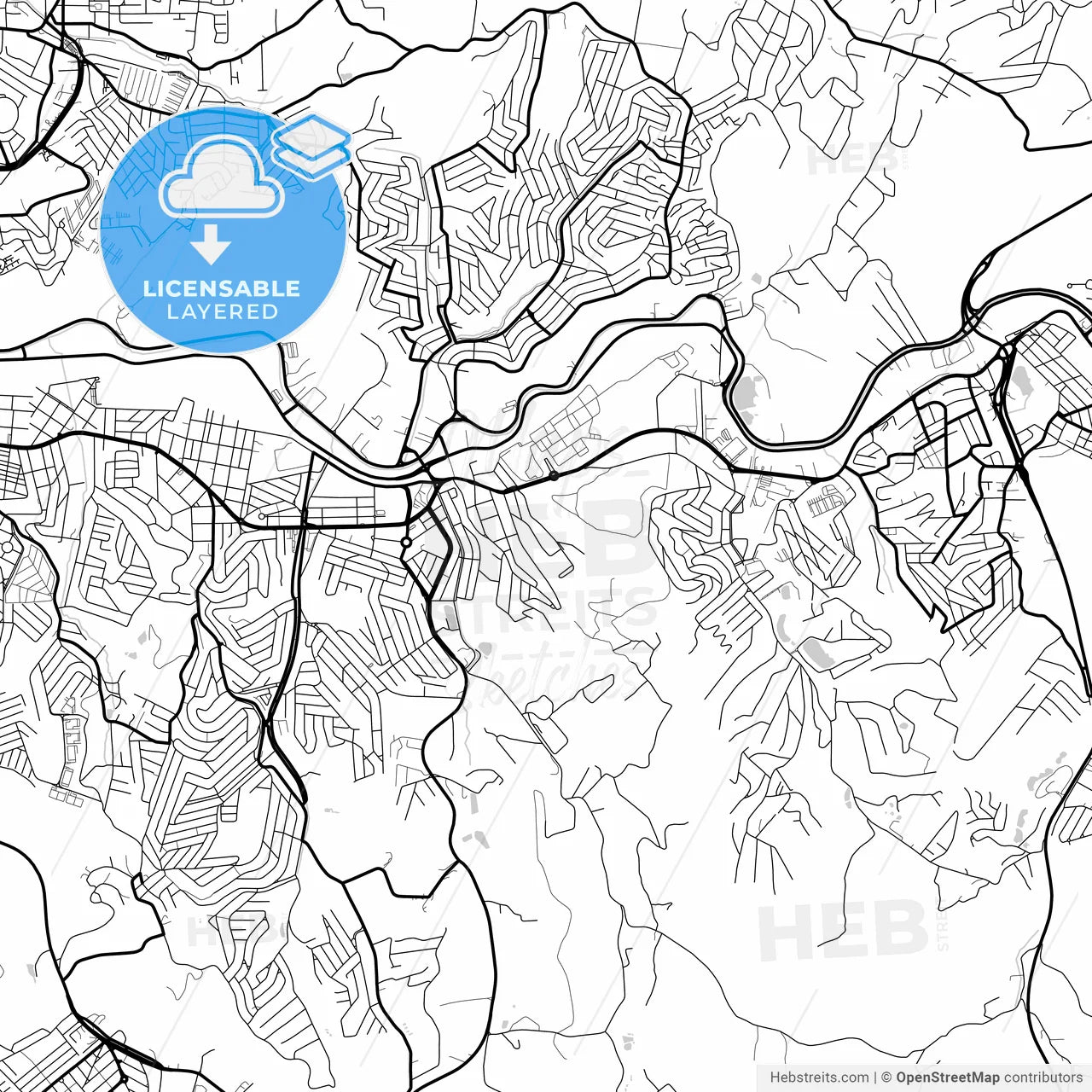 Layered PDF map of Varzea Paulista, Brazil