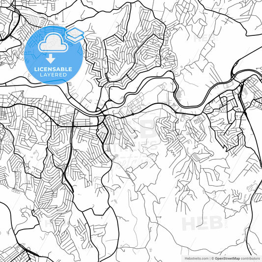 Layered PDF map of Varzea Paulista, Brazil