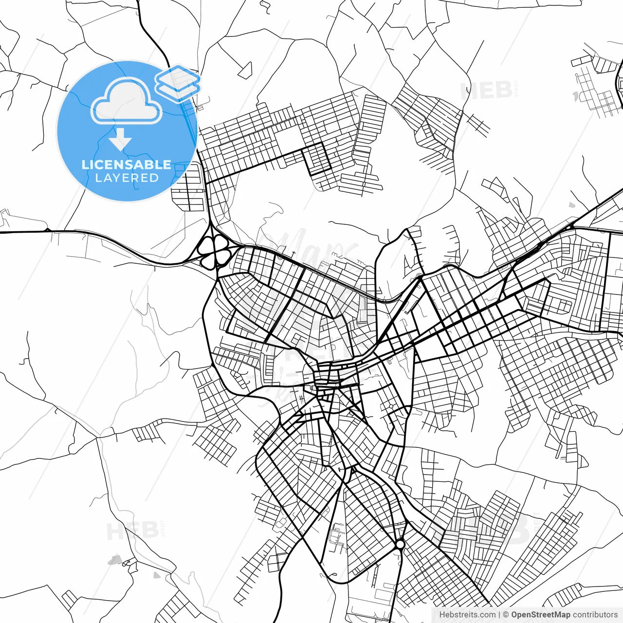 Layered PDF map of Garanhuns, Brazil